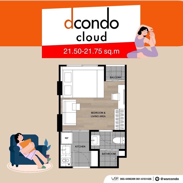 dcondo cloud Don Mueang คอนโด ใกล้สนามบินดอนเมือง Fully Furnished พร้อมเข้าอยู่ เดินทางสะดวก โทร 082-9946364